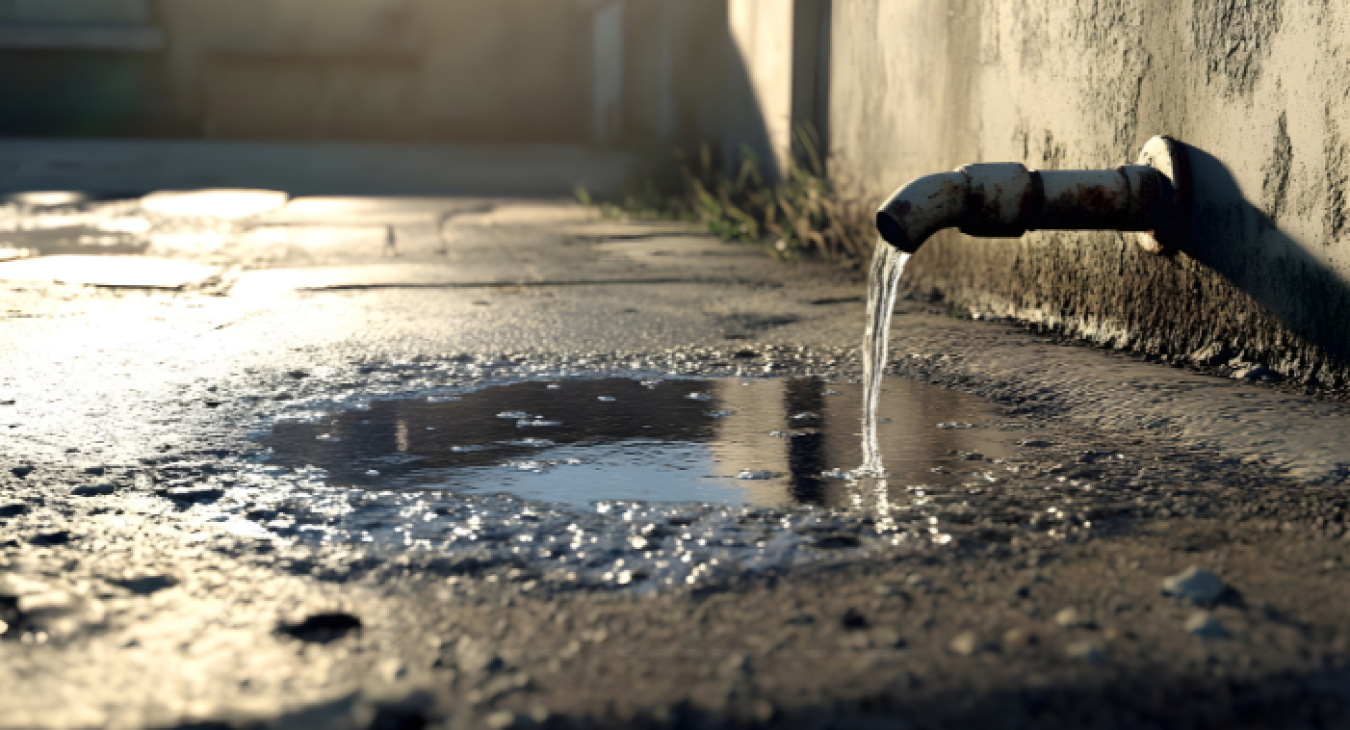Pipe leaking in the garden